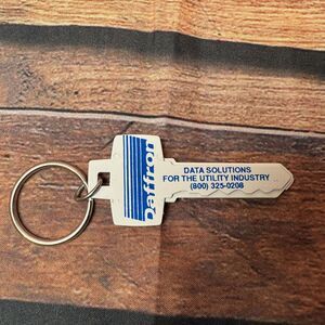 Daffron Data Solutions Key Razor Blade Keychain Vintage Utility Industry